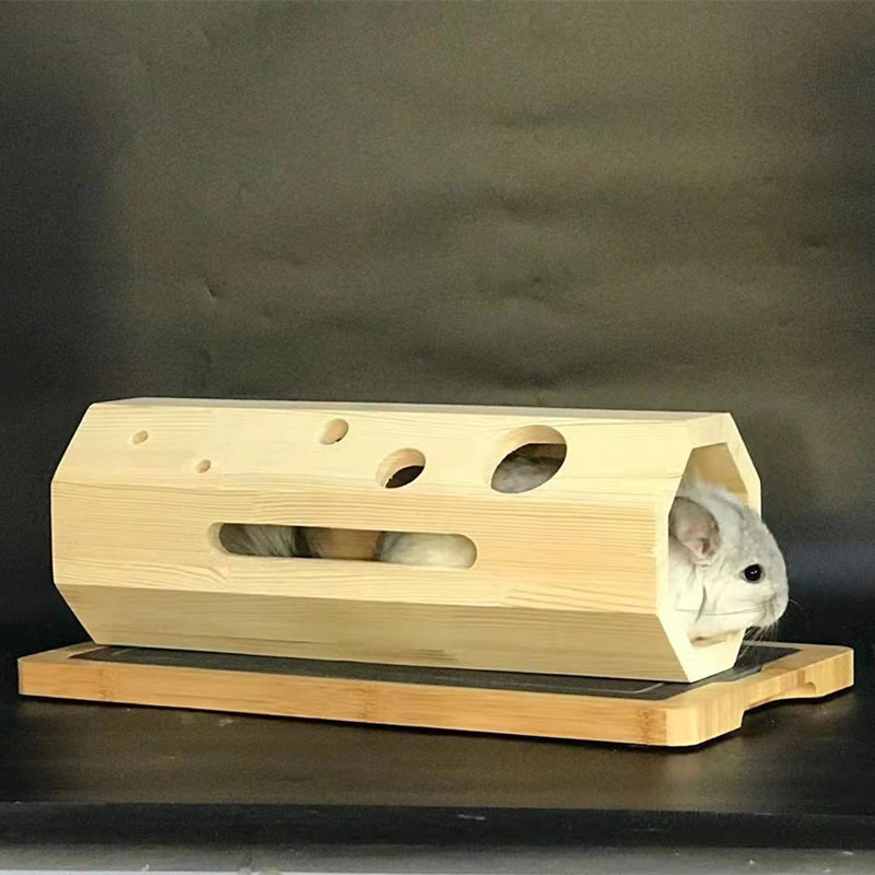 Dragon Cat Drilling Barrel Wooden Nest Toy Grinders Innate Channel Tunnel Security Anti-Depression Eight Teeth Rat Rabbit Dutch Pig