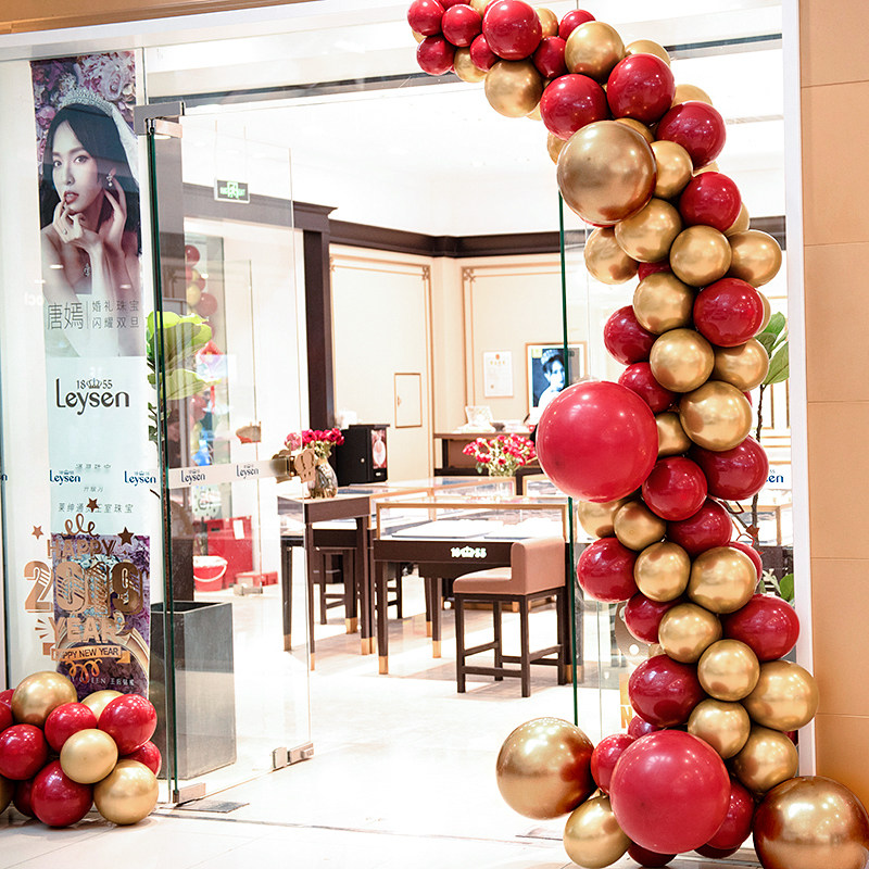 Web celebrity Garnet Red Balloon Decoration Metallic Birthday Party Decoration Soft Arch Wedding Engagement Balloon Chain