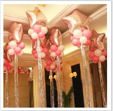 24 Inch Pentagonal Star Shaped Aluminum Film Balloon Party Balloon Wedding Arrangement Balloon Birthday Party Balloon Aluminum Film Balloon