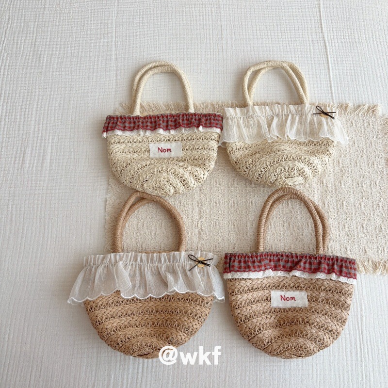 Ins Kidsren's Straw Lace Bag Casual Versatile Girls' Handbag Summer Straw Baby Handbag Coin Purse Ins Kidsren's Straw Lace Bag Casual Versatile Girls' Handbag Summer Straw Baby Handbag Coin Purse