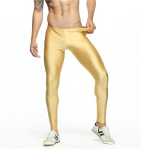 Special for mens tight pants Running sports fitness compression high elastic pants Sexy personality solid color track and field leggings