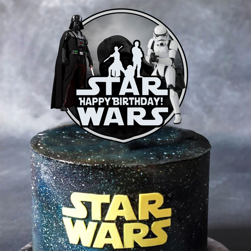 Star Wars Cake Topper Large Baking Decoration Acrylic Insert Birthday Party Supplies