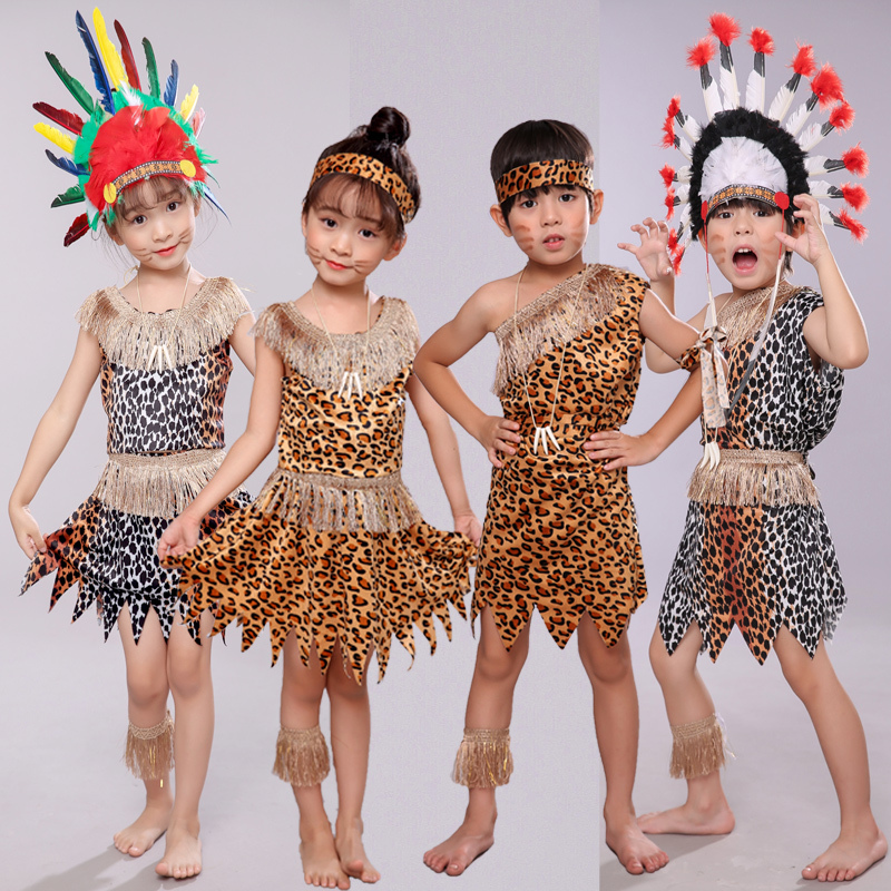 African Drum Performance Costumes, Children's Indian Costumes, Indigenous Costumes, Toddler Primitive Costumes, Savage Costumes