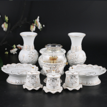 Before the Buddha for fruit gong pan home for buddhism appliance for glass vase ceramic gold relief censer Buddha suit