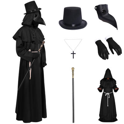 European medieval retro wizard robes cosplay monk and priest costumes Halloween dark Death cape performance costumes