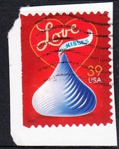U.S. Letter Marketing Stamps Cutting 2007 Love Hersheys Kisses (Chocolate) 1-1 (Left Toothless)