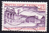 French Letter Marketing Stamp 1973 Tourism Dijon Palace of the Dukes of Burgundy 1-1