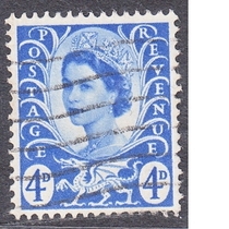 British letter marketing stamps 1958-67 Wales area general mail Queen (4D)