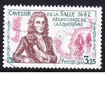 French letter stamps 1982 300th anniversary of Caveriers discovery of Louisiana 1-1