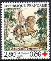 French Letter Sales Stamps 1995 Red Cross 1-1: Tapestry Louis XIII on Horseback