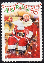 Australian Letter Marketing Stamps 2010 Christmas (1) 2-2: Santa Claus reads letter (self-adhesive)