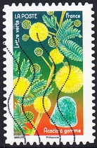 French Letter Marketing Stamps 2022 Flowers and Sweets 12-3: Acacia flowers and gummy candies