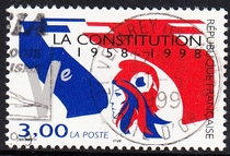 French letter marketing stamps 1998 40th anniversary of the Constitution of the Fifth Republic 1-1
