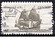 U.S. Letter Sales Stamps 1983 300th Anniversary of German Immigration 1-1: Concorde