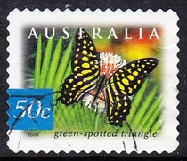 Special Offer] Australian Letter Sales Stamps 2003 Rainforest 5-2: Green-banded Papilio (self-adhesive rounded corners)