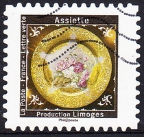 French Letter Marketing Stamp 2019 Precious Porcelain Plate 12-10
