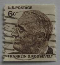 U.S. Letter Sales Stamp 1968 Former President Franklin Roosevelt (top and bottom without teeth)