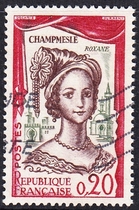 French letter stamps 1961 Theater figures 5-1: La Champmesle