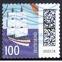 German letter marketing stamps 2021 The world of letters Letter ship (self-adhesive)
