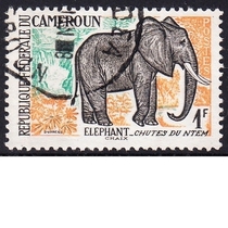 Cameroon Letter Sales Stamp 1962 Local Animals African Elephant (1F)