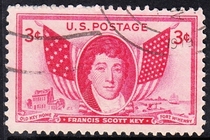 U.S. Letter Marketing Stamp 1948 Scott Key lyricist of the national anthem The Star-Spangled Banner 1-1