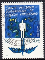 French letter stamps 2003 EU Charter of Fundamental Rights 1-1
