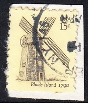 U.S. Letter Marketing Stamp Cutting 1980 Windmill 5-2 (No Teeth on the Bottom)