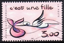 French Letter Marketing Stamps 1999 Greeting Stamps (1) 4-3: Girl
