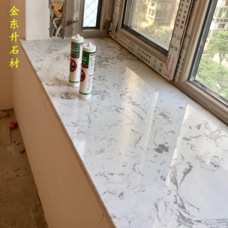 Wuhan artificial stone jazz white marble window sill window sill stone bay window countertop artificial marble slab customization