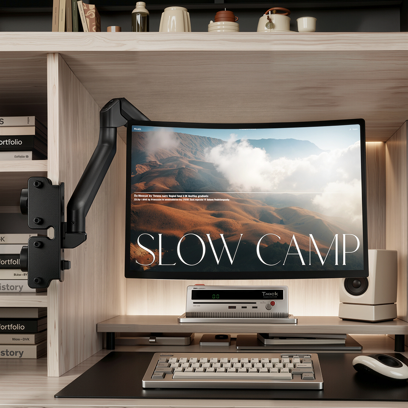 North Arc Side Clamp Monitor Stand Mechanical Arm Adjustable Cantilever Dormitory Screen Laptop Holder No-Drill Ape12