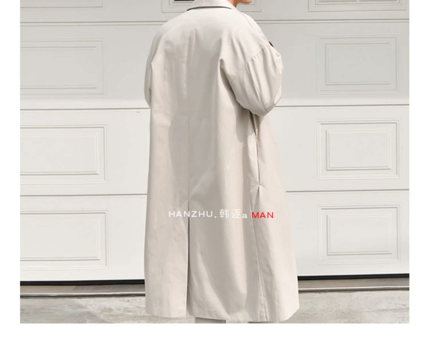 Mùa xuân 2019 phiên bản Hàn Quốc của bộ phận mỏng đẹp đích thực áo gió nam dài phần sinh viên áo khoác rộng kích cỡ áo khoác nam - Áo gió áo gió không thấm nước