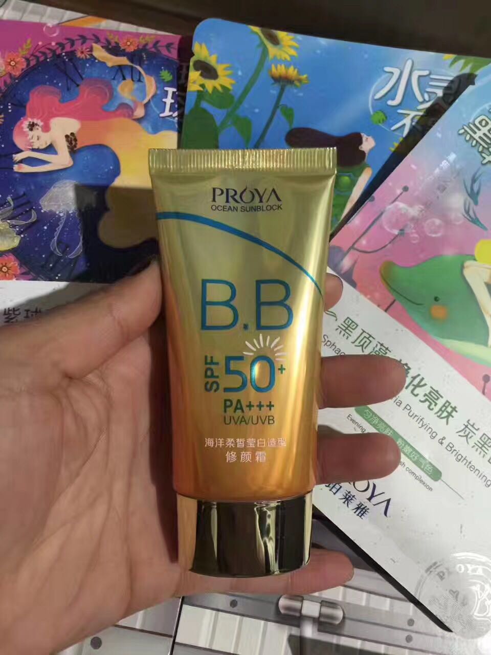 Polaiya Ocean Soft Whitening Whitening Repair Cream Whitening Concealer BB Cream Gửi Silk Mask Mỹ phẩm Chính hãng kem chống nắng bb hàn quốc