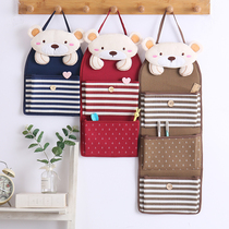 Cartoon hanging bag storage bag dormitory bed wall-mounted Korean fabric door rear toilet wall-mounted bag hanging pocket