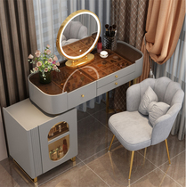 Light luxury dressing table bedroom storage cabinet integrated rock board makeup table small modern simple makeup table Net red ins Wind