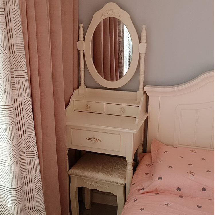 American pastoral dressing table solid wood leg dressing table bedroom net red mini simple dressing cabinet dressing table economical