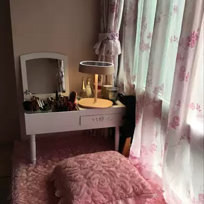 Mini pastoral Princess dressing table modern simple pastoral solid wood pure white dressing table multifunctional bay window
