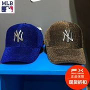 Mũ bóng chày MLB đích thực 18 đôi nam nữ mới lấp lánh cong hip hop 18NY3UCD1023F 1024J - Bóng chày