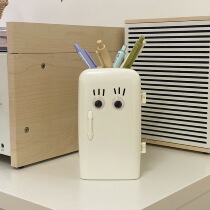 Refrigerator pen container cute funny creative mini refrigerator shape pen container storage box desktop ornaments stationery storage