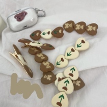 With the hand bear love tulip hair clip hair accessories clip cute girl headdress