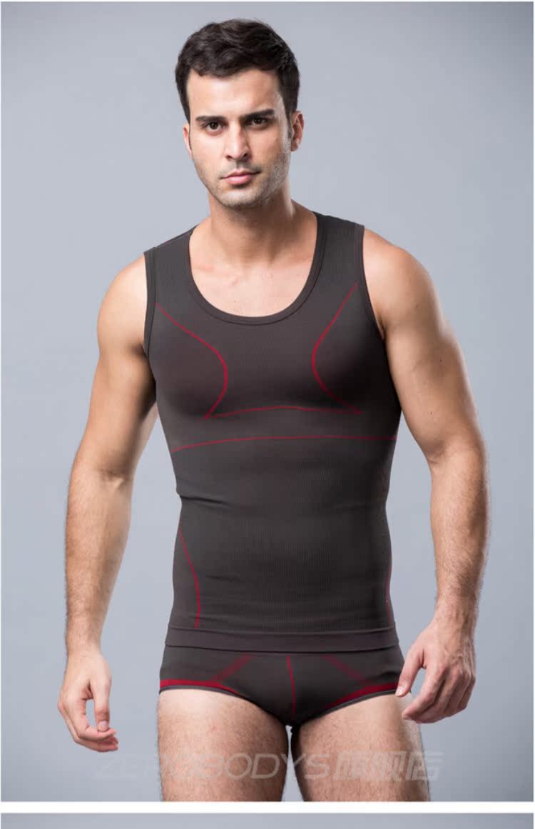 18 mùa thu và mùa đông ấm tre than corset nam mạnh bụng bụng chùm ngực eo nhựa thoáng khí bó sát cơ thể áo vest phẳng ngực đồ lót định hình toàn thân