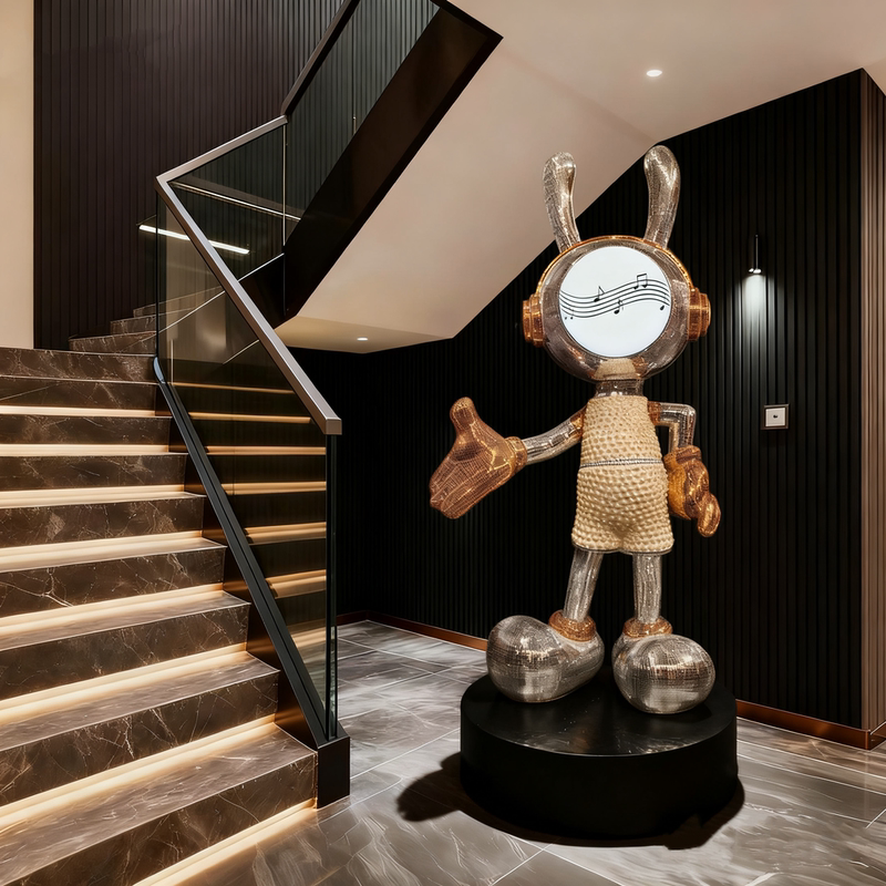 Welcome Space Rabbit Mickey Floor-Standing Large Ornament with Light and Bluetooth Speaker for Hotel Lobby, Opening Ceremony, Villa Hall Decoration Welcome Space Rabbit Mickey Floor-Standing Large Ornament with Light and Bluetooth Speaker for Hotel Lobby, Opening Ceremony, Villa Hall Decoration