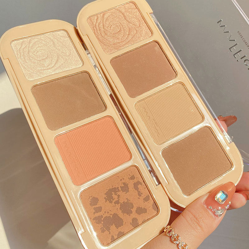 Weiya recommends four-color highlight repair volume matte silhouette shadow face glitter brighten nose shadow three-in-one plate