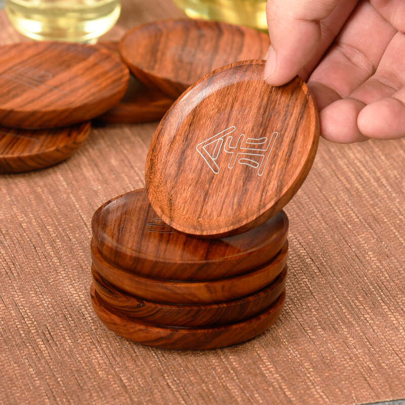 Solid wood tea coaster coaster teacup holder tea table tea set accessories solid wood insulation pad tea tray Kung Fu tea set wooden tray