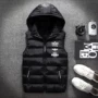 Áo vest nam nam mùa đông dày lên tuổi trẻ Sinh viên Hàn Quốc ấm áp áo vest bé trai vest có mũ thủy triều áo ba lỗ trắng