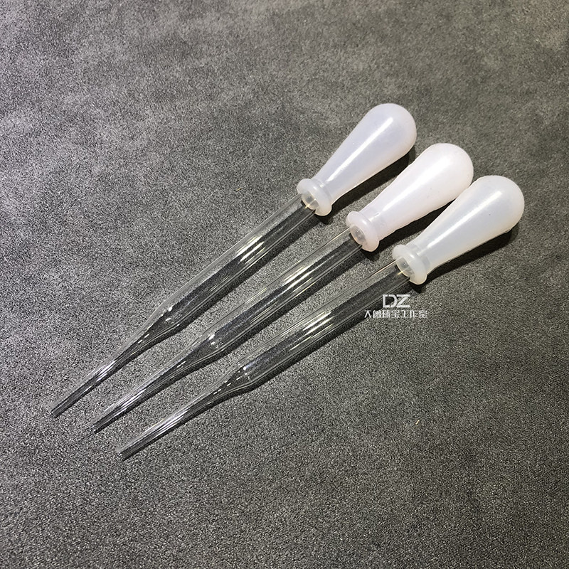 White thickened rubber head glass dropper glue head dropper glass dropper point blue fill glaze with blue pipe point blue gun