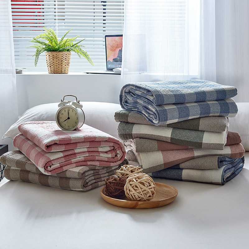 Day-style pure cotton three-layer gauze towel by single double full cotton air conditioning blanket office Dormitory Blanket Baby Cover Blanket