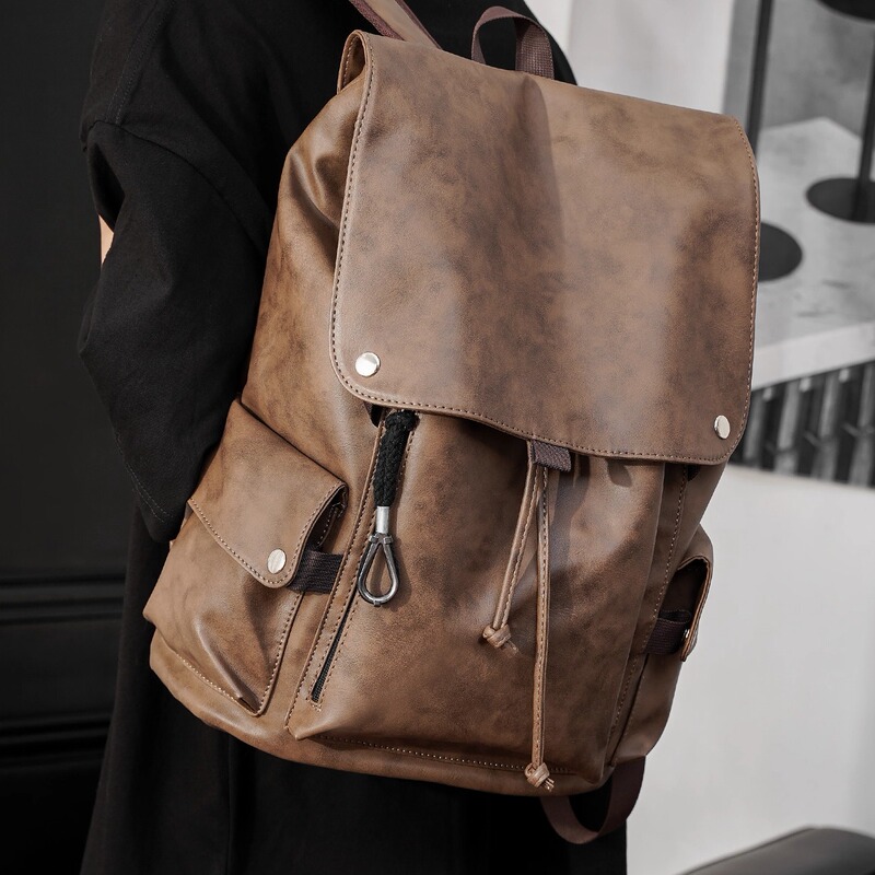 Trendy Backpack Men's Casual Waterproof Travel Bag Computer Bag Backpack High School Junior High School College Student Bag Men's Bag