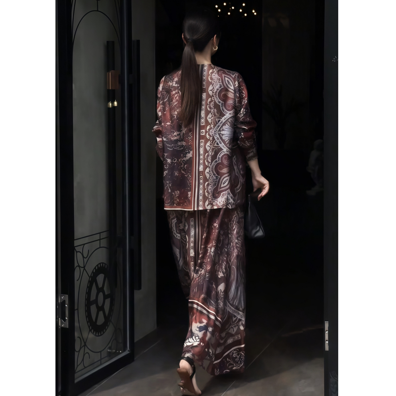 2026 Spring New Fashion Cool and Relaxed Style High-End Printed Shirt Dress Two-Piece Set