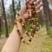 European classic design Baltic Sea natural multi-treasure amber beeswax necklace Baroque Joy of Morning and Dusk GEM ME