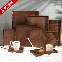 Day Style Black Walnuts Wood Quality Tray Nordic Rectangular Home Tea Tray Fruit Drain Cups Trays Trays Trays